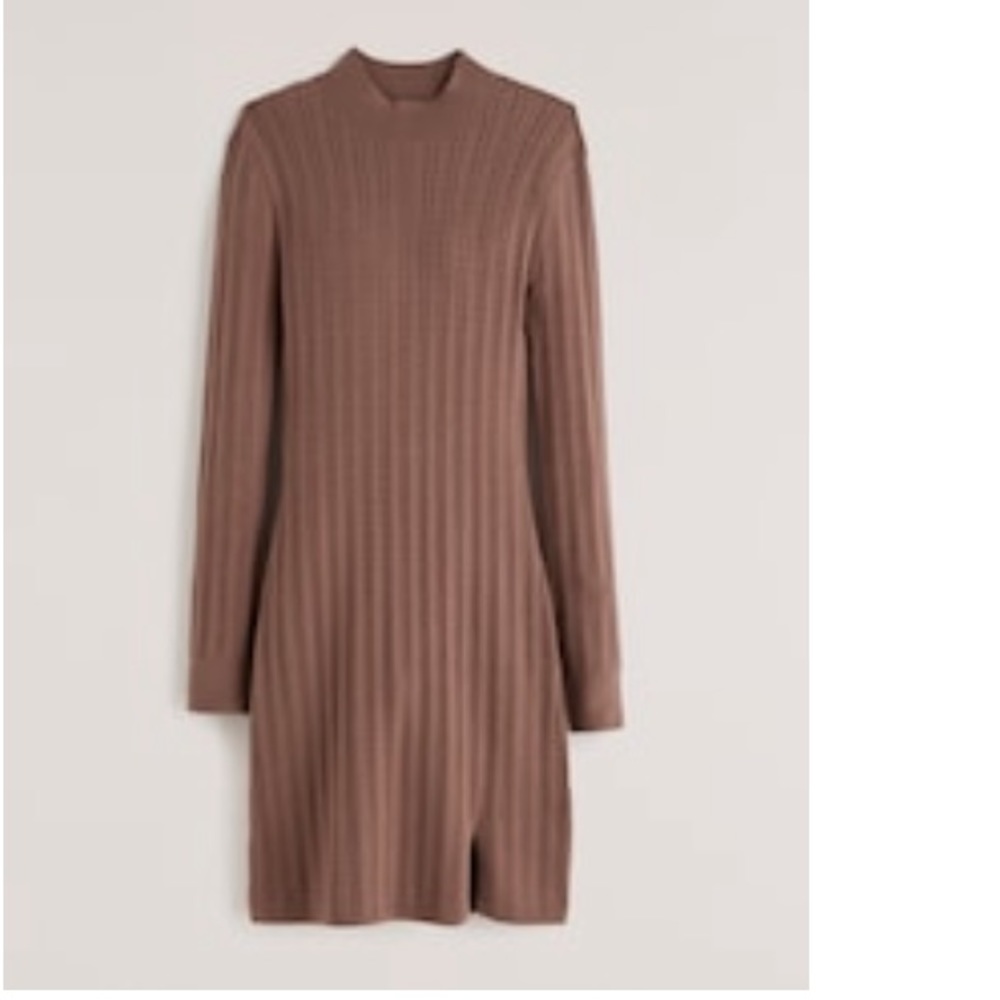 Abercrombie Nude Brown Mockneck Sweater Dress